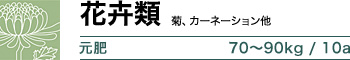 花卉類 元肥 70～90kg / 10a